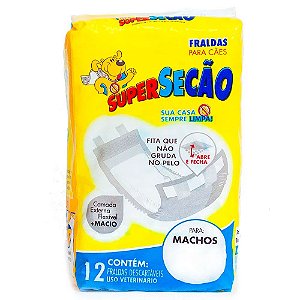 Fralda Super Secão Macho Tamanho M 12 Unidades