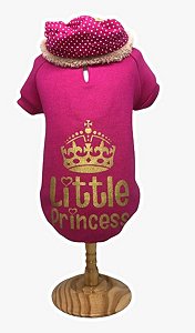 Blusa Princess Capuz Pelinho Pink