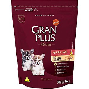 Gran Plus Cães Filhotes Raças Pequenas e Mini Frango 10,1kg