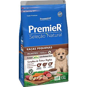 Premier Seleção Natural Cães Filhotes Raças Pequenas Batata Doce - 2,5Kg