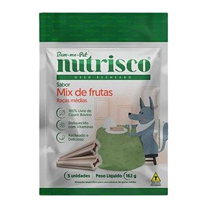 Osso Recheado Nutrisco Mix De Frutas Para Cães Raças Médias 162g