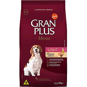 Gran Plus Menu Cães Adultos Raças Médias Light 3kg