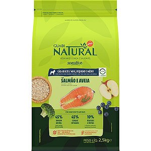 Guabi Natural Caes Adultos Sensiveis Pequeno Medio Salmao 2,5Kg