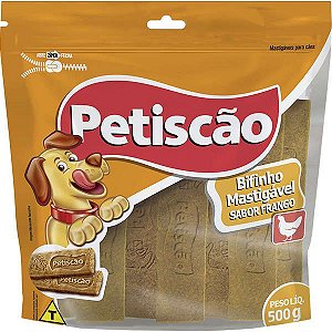 Bifinho Mastigável Frango 500g - Petiscão