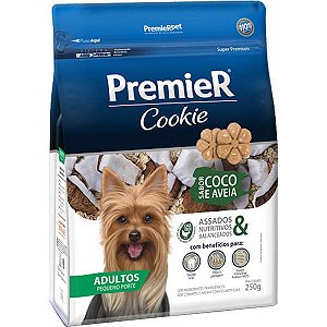 Premier Cookie Cães Adultos Coco e Aveia Raças Pequenas 250g