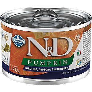 Ração Úmida Lata N&D Pumpkin para Cães Adultos Cordeiro e Blueberry - 140g
