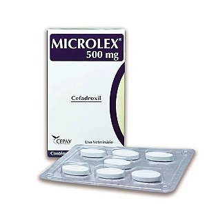 Antibiótico Microlex Cefadroxil Cães e Gatos 500mg