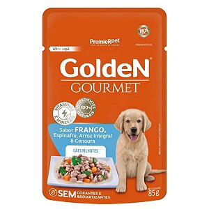 Sachê Golden Gourmet Cães Filhotes Frango 85g