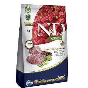 N&D Quinoa Weight Management Gatos Adultos Cordeiro 7,5kg