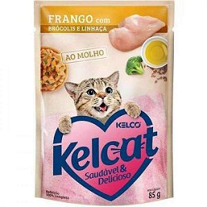 Sache Kelcat Frango, Brocolis E Linhaca - 85Gr