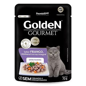 Sache Golden Gourmet Gato Filhote Frango, Abóbora e Arroz 70g