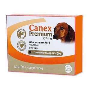 Canex Premium 450Mg para cães até 5Kg - 4 comprimidos