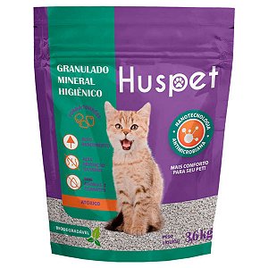 Granulado Higiênico Mineral Huspet para Gatos 3,6kg