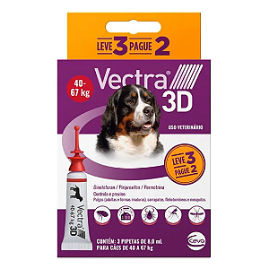 Vectra 3D Cães de 40 a 67 Kg 3 Pipetas