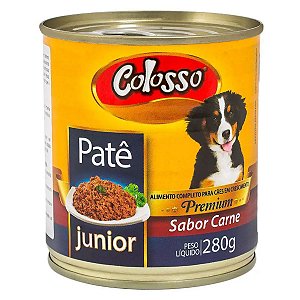 Patê para Cães Colosso Premium Junior Carne Lata com 280g