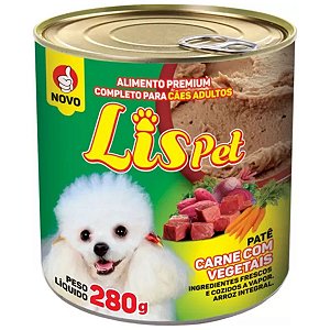 Ração Úmida para Cães Filhotes Patê Lis Pet Carne com Vegetais 280g