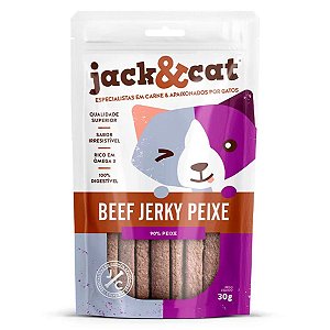Petisco Jack&Cat Beef Jerky Peixe para Gatos 30g