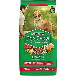 Dog Chow Extra Life Adultos Racas Medias E Grandes Carne e Frango 1 kg