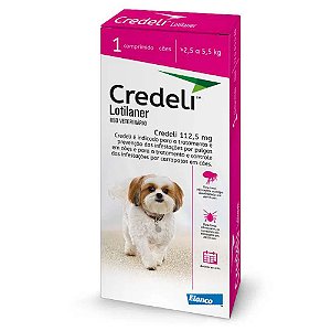 Credeli 112,5mg para Cães de 2,5 a 5,5 Kg 1 Comprimido