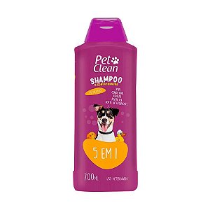 Shampoo e Condicionador Pet Clean 5 em 1 para Cães e Gatos 700ml