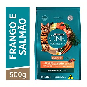 One Gatos Castrados Frango e Salmão 500g