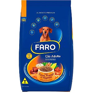Ração Faro Cão Adulto Raças Mini e Pequenas Carne Frango e Vegetais 900g
