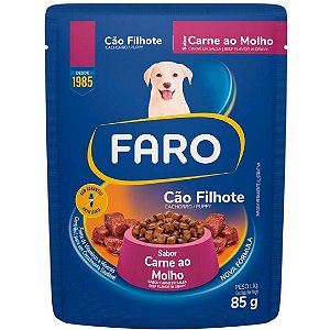 Sachê Faro Cão Filhote Carne 85g