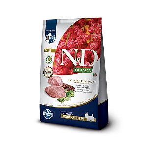 N&D Quinoa Controle de Peso Cães Adultos Raças Mini Cordeiro 2,5kg