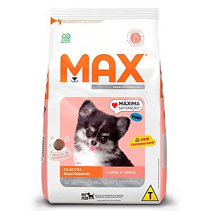 Ração Max Cães Filhotes Porte Pequeno Carne e Arroz 1kg