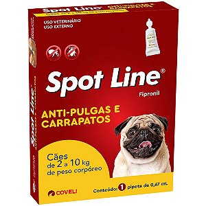 Antipulgas e Carrapatos Coveli Spot Line para Cães de 2 Kg a 10 Kg