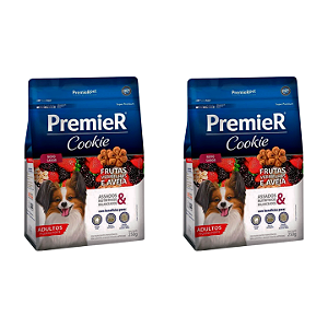 Biscoito Premier Cookie Cães Adultos Raças Pequenas Frutas Vermelhas 250g Kit Com 2 Unidades