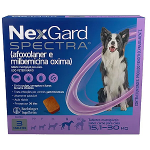 NexGard Spectra para Cães de 15,1 a 30 Kg 3 Comprimidos