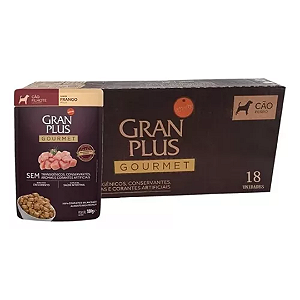 Sachê Gran Plus Gourmet Cães Filhotes Frango 100g Kit Com 18 Unidades