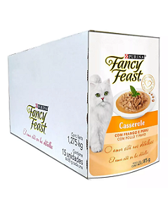 Sache Fancy Feast Casserole Com Frango E Peru 85g Kit Com 15 Unidades