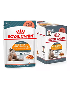 Sachê Royal Canin Hair & Skin Patê 85g Caixa Com 12 Unidades