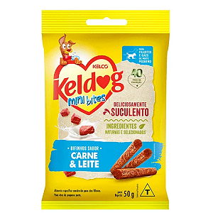 Bifinho Keldog Mini Carne e Leite para Cães 50g