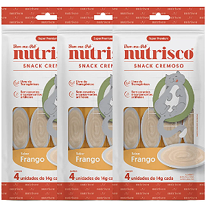 Petisco Cremoso Para Gatos Nutrisco Frango 56g Kit Com 3 Unidades