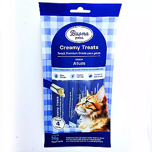 Snack Buona Petix Creamy Sabor Atum  Para Gatos 56g