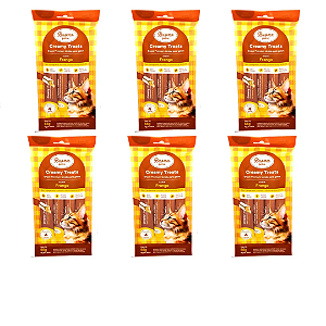Snack Buona Petix Creamy Sabor Frango Para Gatos 56g Kit 6 Unidades