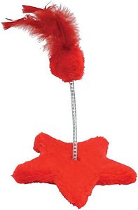 Brinquedo Estrela para Gato Vermelho 20x19cm