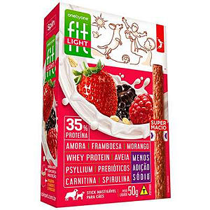 Spin Pet Fit Stick Light Amora Framboesa Morango 50g