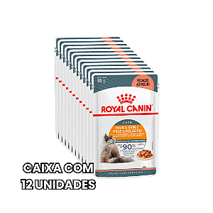 Sachê Royal Canin Hair & Skin Molho 85g Caixa Com 12 Unidades