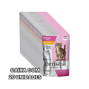 Sachê Optimum Gato Filhote Frango 85g Kit Com 20 Unidades