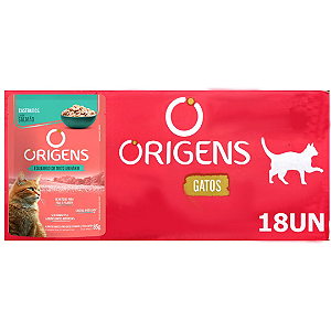 Sachê Origens Gato Castrado Salmão 85g Kit Com 18 unidades