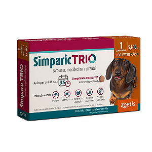Simparic Trio 12mg Cães de 5,1 a 10kg 3 Comprimidos