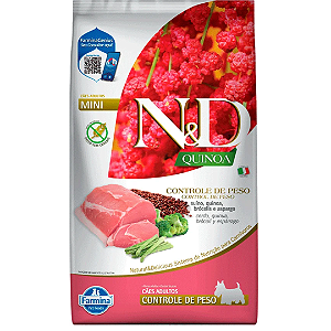 N&D Quinoa Controle de Peso Suíno para Cães Adultos de Porte Mini 800g