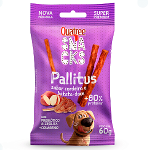 Quatree Snacks Pallitus Sabor Cordeiro e Batata Doce  60g