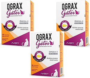 Ograx Gatos 30 Cápsulas Kit 3 Caixas