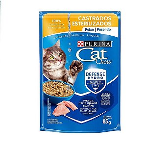 Sache Cat Chow Castrado Peixe 85g Kit Com 15 Unidades