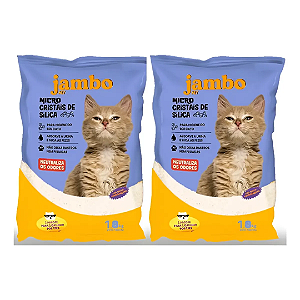 Areia Higiênica Micro Cristais de Silica Jambo Pet 1,8kg Kit 2 Unidades